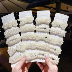 2/5/15pcs Fashion Sweet Flower Multifunctional Pearl Bangs Accessories