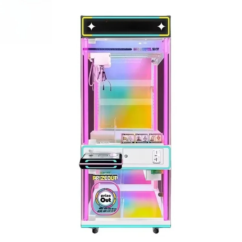 

Coin Operated Claw Machine with LED Lights - Electric Crane Toy for Kids, Interactive Treasure Hunt Vending Machine for Arcades