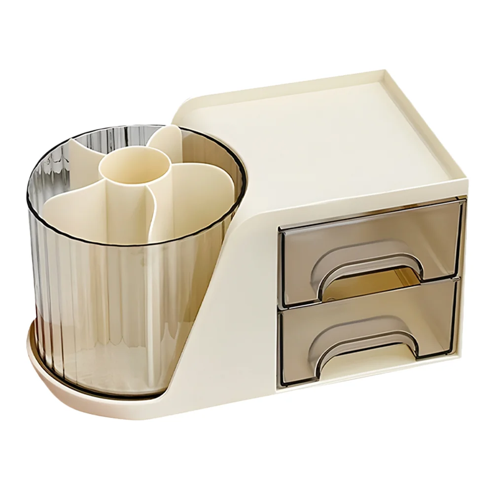 Pencil Holder Rotating Drawer Desktop Organizer Laptop White Organizers Small Storage Drawers Office