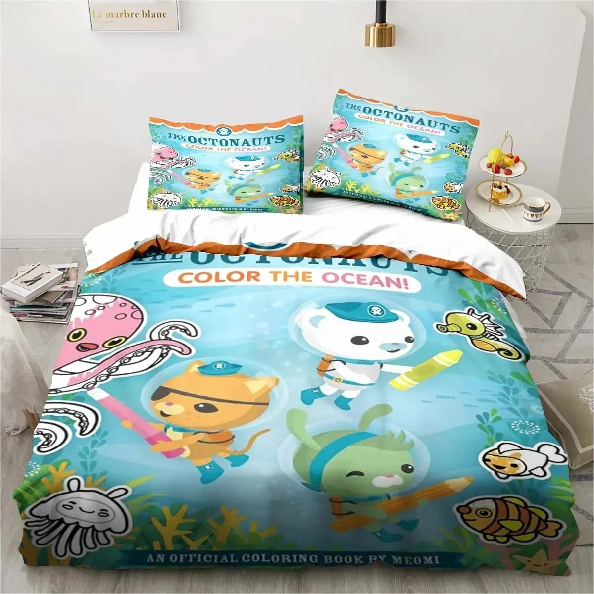 New 3D Cartoon Octonauts Bedding Set Bedroom Single Double Bed King Size Quilt Cover And Pillowcase Kid's Birthday Gift