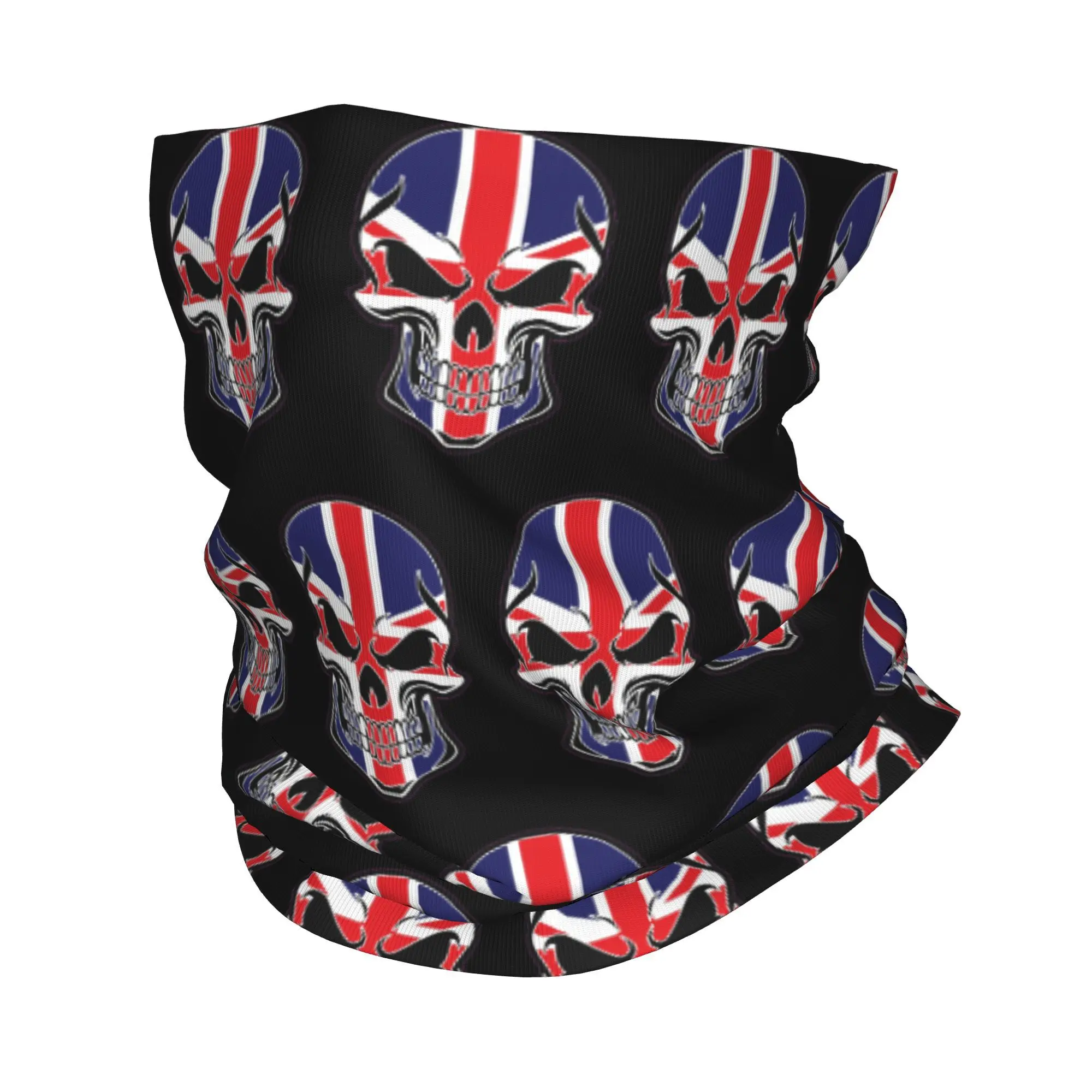 Custom Skull United Kingdom British Bandana Winter Neck Warmer Windproof Wrap Face Scarf for Ski British Flag Gaiter Headband