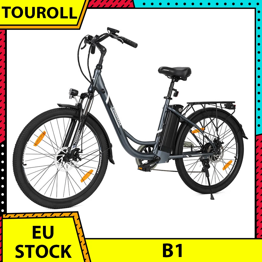 Touroll B1 Electric Bike 26 inch Tires 250W Motor City E-Bike 45Nm Torque 36V 15.6Ah Battery Electric Bicycle 25 km/h Max Speed