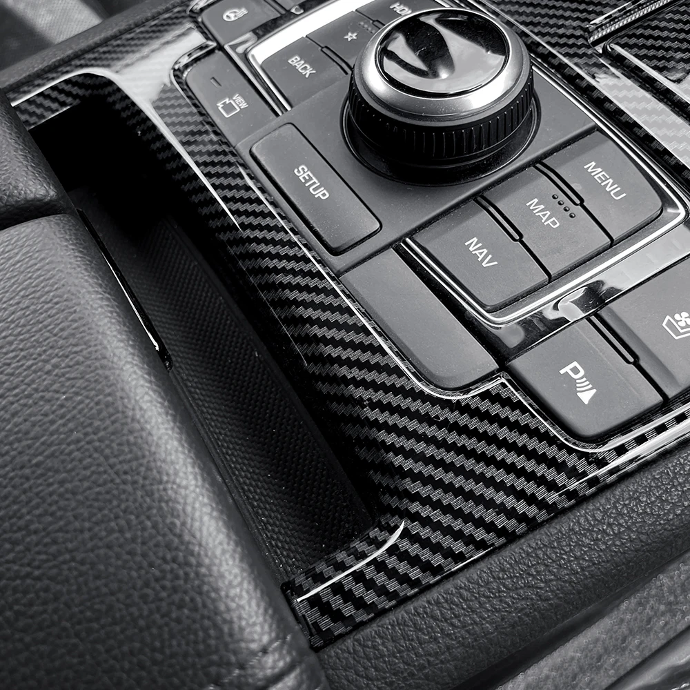 Couvercle de panneau de porte-gobelet de commande centrale en Fiber de carbone, accessoires intérieurs pour Genesis G80 DH 2015 – 2020 LHD