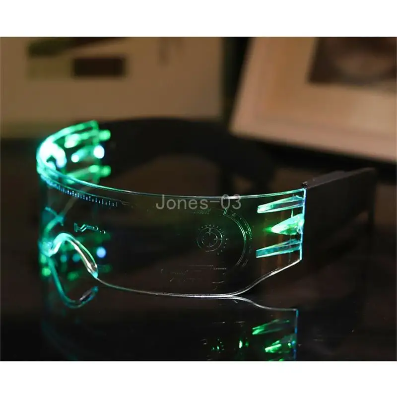 Q6PE LED Light Up Glasses for adult Rechargeable Futuristic Glasses