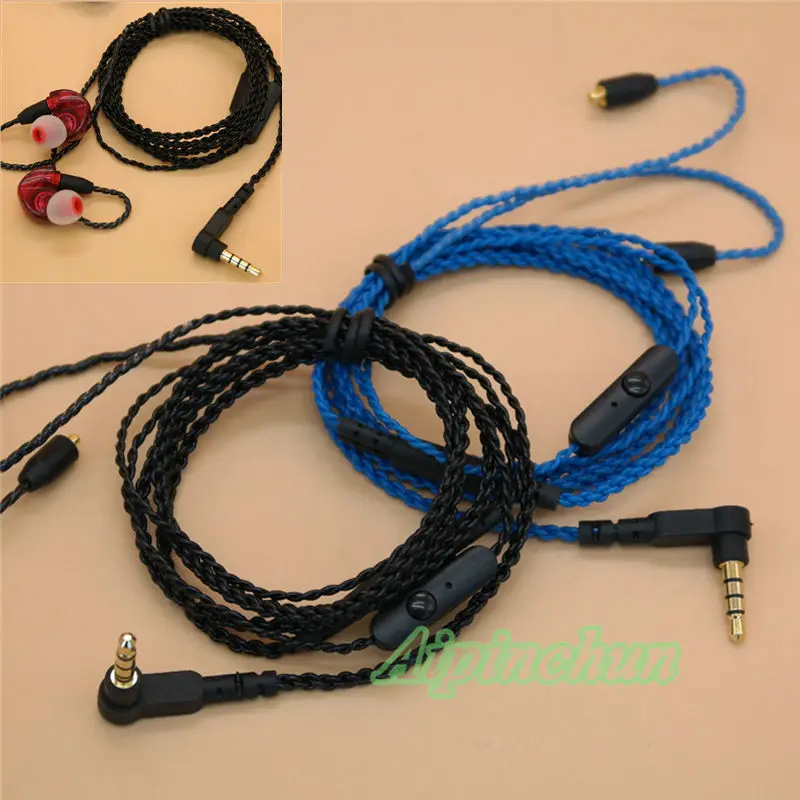 Aipinchun MMCX Headphones Replacement Cable with Mic Controller for Shure SE215 SE315 SE425 SE535 SE846 for Westone um pro W60