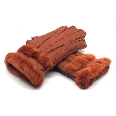 Uomo autunno inverno addensare caldo guanto in pelle di pelliccia di lana naturale maschile inverno marca addensare guanto di pelliccia calda R2609