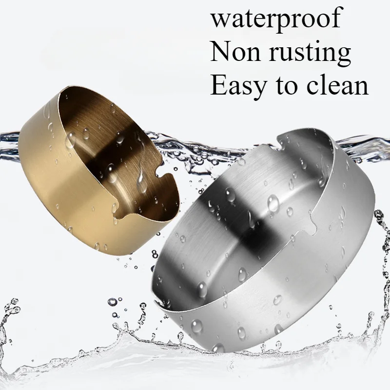 Robust and Thick 201 Stainless Steel Ashtray for Strong and Durable Usage Simple and Easy-to-Clean Ashtray