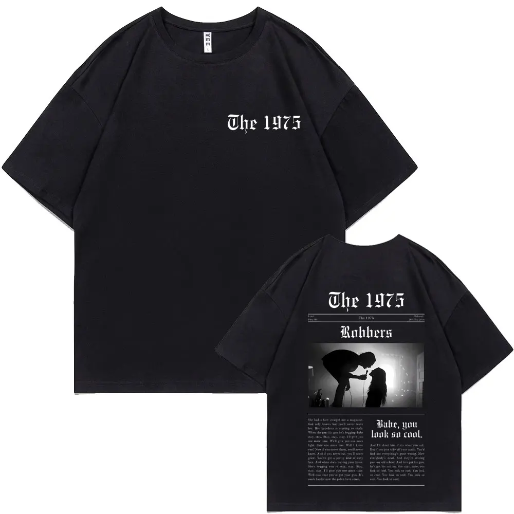 

British Band The 1975 Live From Gorilla Robbers Babe You Look So Cool Graphic Tshirt Men Vintage Indie Alternative Rock T-shirts