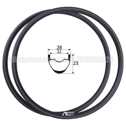 650B Carbon MTB Wheel Rim for Cross Country 23mm Deep 28/32 Holes Symmetric XC MTB Rim 27.5 Inch