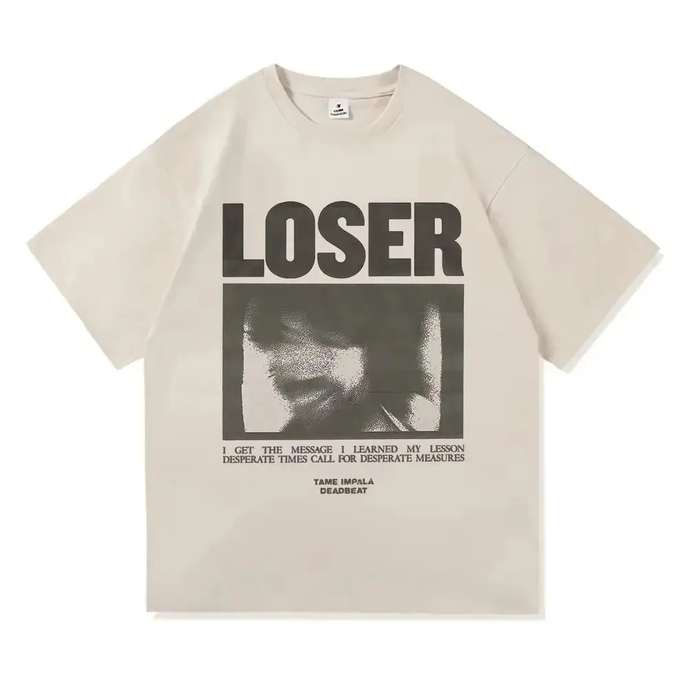 Camiseta Estilo Harajuku Y2K, Tops Periféricos do Álbum Deadbeat 2025, Camisetas Unissex com Estampa Tame Impala Loser para Mulheres e Homens