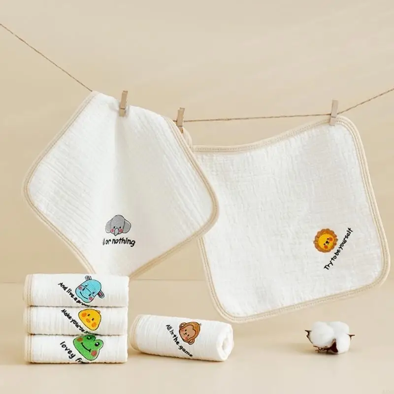 

A5YC 6pcs Towel Thick Handkerchief Drool Bib Burp Cloth Soft Absorb Towel