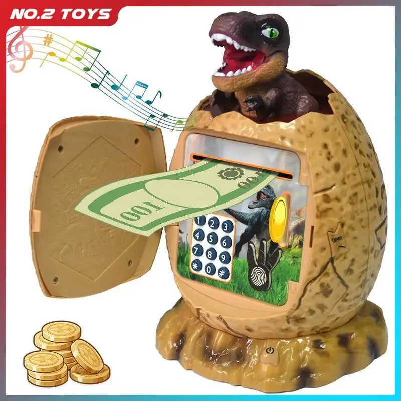 

Dinosaur Egg Piggy Bank for Kids ATM Machine Electronic Musical Money Saving Box Cash Coin Automatic Rolls Money Piggy Bank Gift