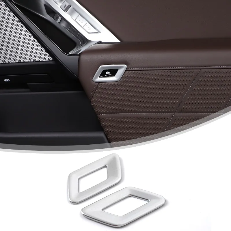

2pcs ABS Rear Door Switch Frame Trim Covers Stickers For 2023 2024 2025+ BMW 7 Series G70 Car Interior Accessories