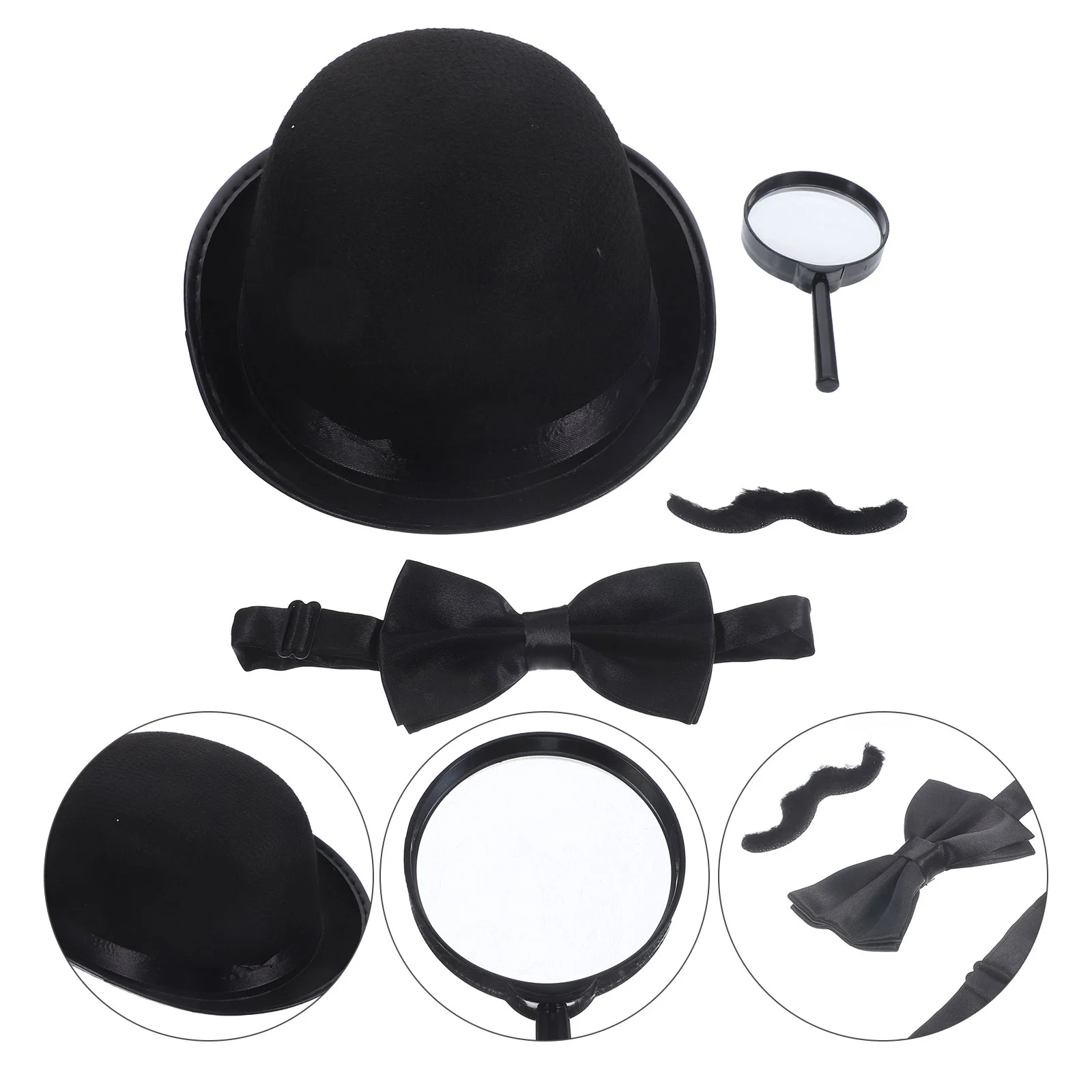 Detective Costume Accessories Modern Era Suit Magician Cosplay Party Dress up Props Makeup Apparel