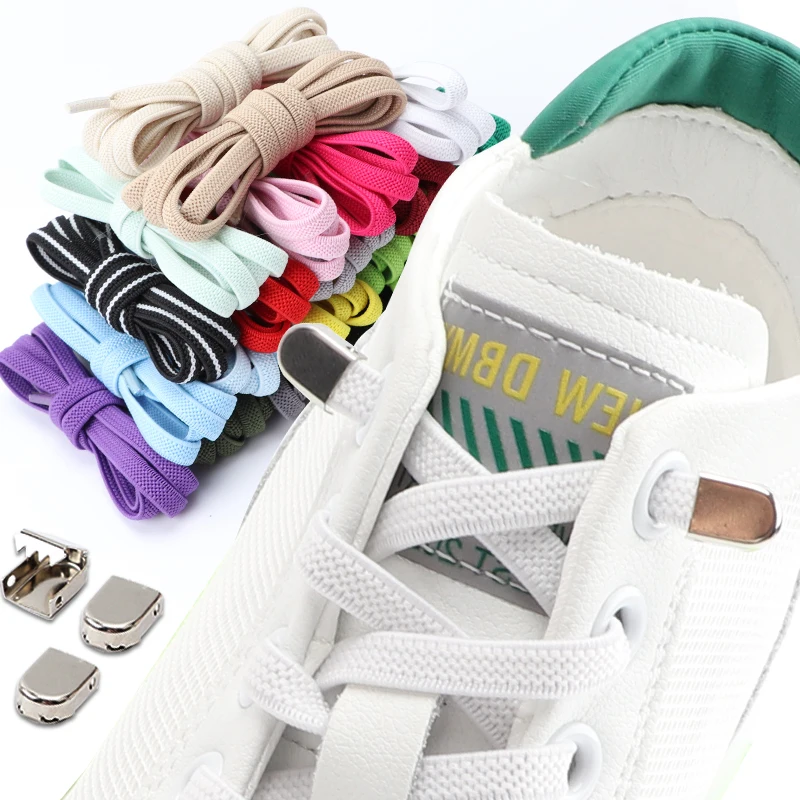 No Tie Elastic Shoe Laces One Size Fits All Adult and Kids Shoes Shoelaces for Sneakers Shoelace Tieless Flat Expand Shoestrings