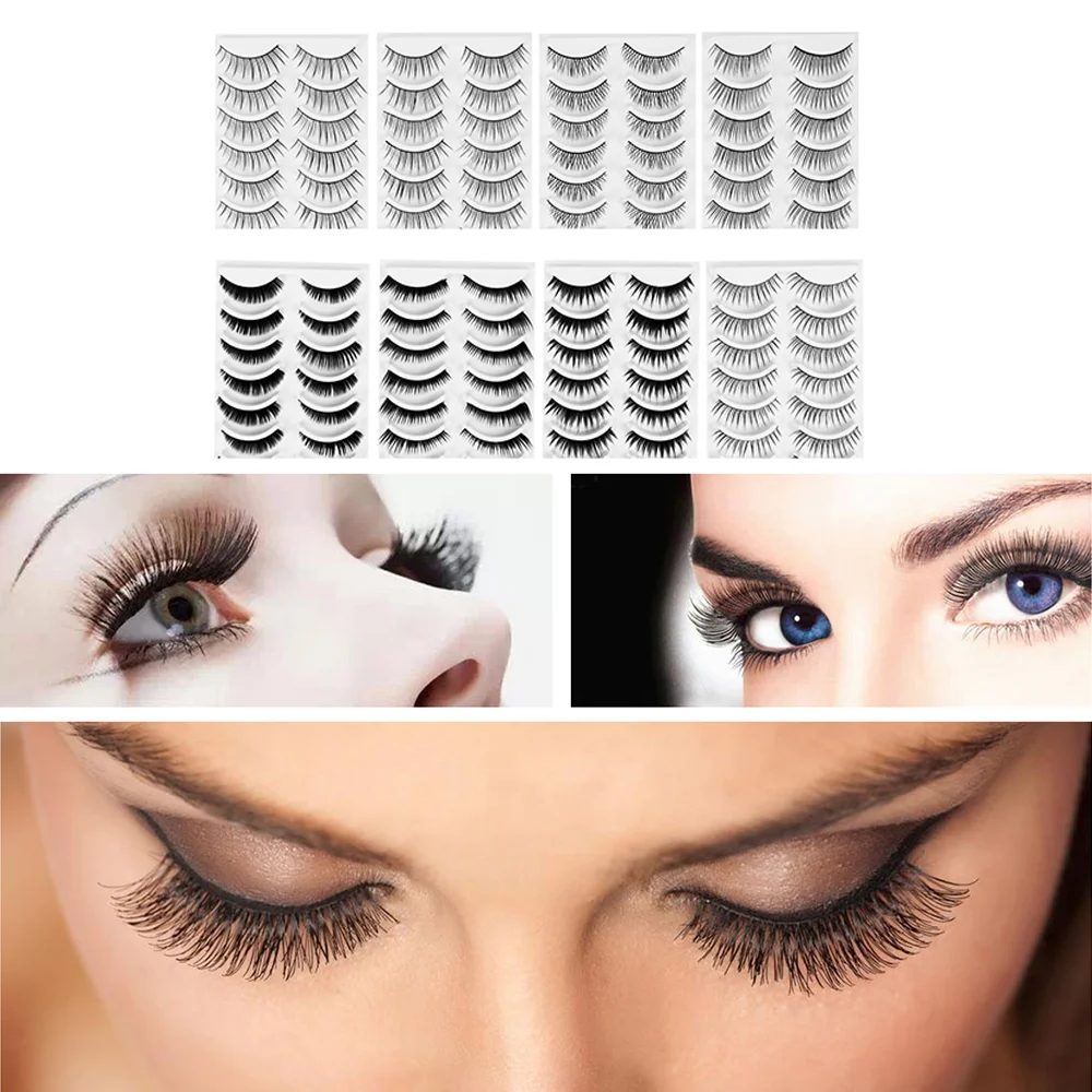 

FRCOLOR 80 Pairs Eyelashes 8-Style Thick Long Eye Lashes for Women Lady Teenager Girls natural eyelashes