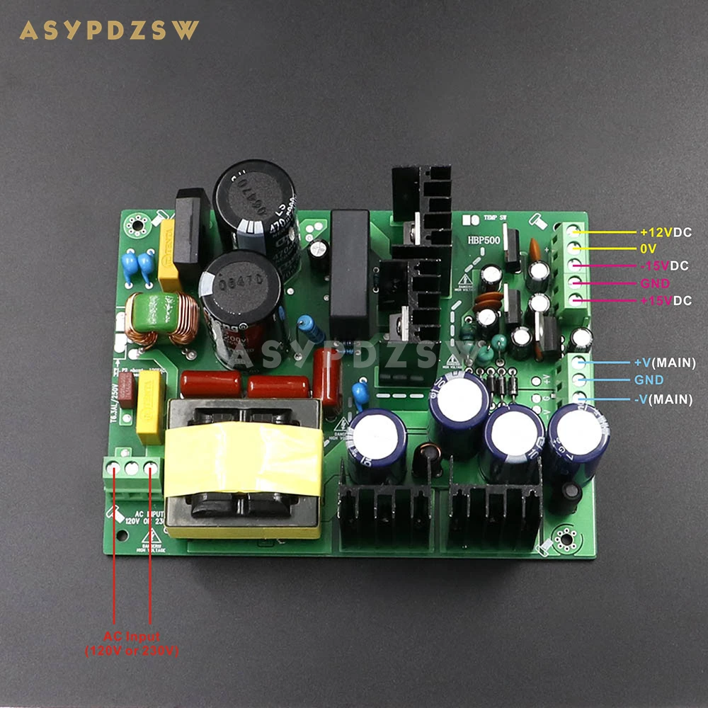 

500W Digital amplifier Switching power supply board 500VA Amp SMPS DC +/-30V/35V/37V/40V/45V/50V/55V/60V/65V/70V (Optional)