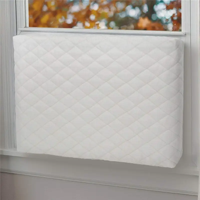 Winter Window Indoor Air Conditioner Cover White Inside Window Ac Unit Protection Cover with Elastic Straps Insulation Defender - Image 5