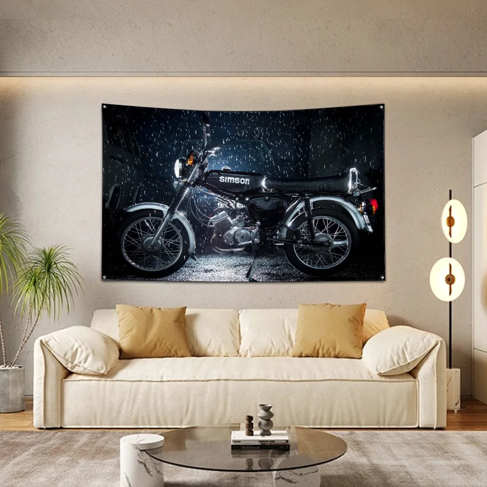 60x90cm simsons motorcycle Flag Polyester Digital Printing Banner for Garage Wall Art Out Door Decoration