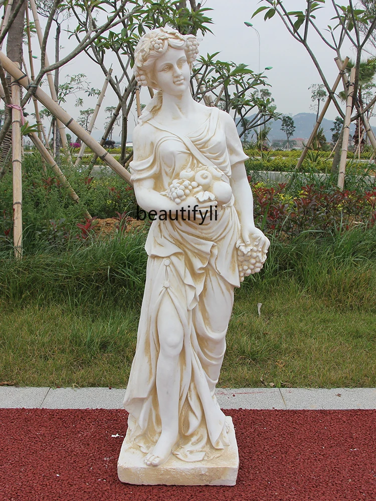 European Character Statue Indoor and Outdoor Garden Landscape Wedding Decoration Decoration Courtyard Holding Fruit Lady