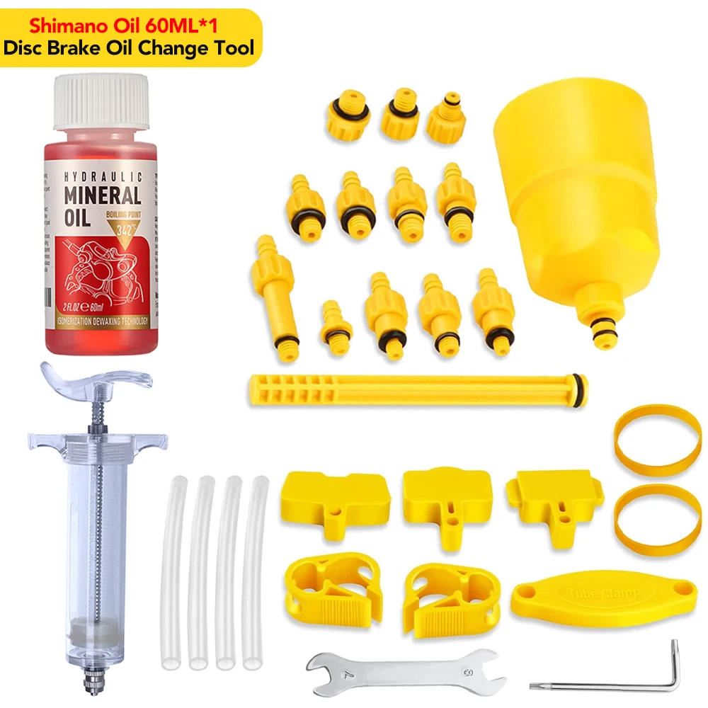 Fahrrad Bremsöl Entlüftung Kit Werkzeuge 60ML Bremse Mineral Öl Fahrrad Bremse Reparatur Werkzeug Für Shimano Hydraulische Scheibenbremse Entlüftungs werkzeug