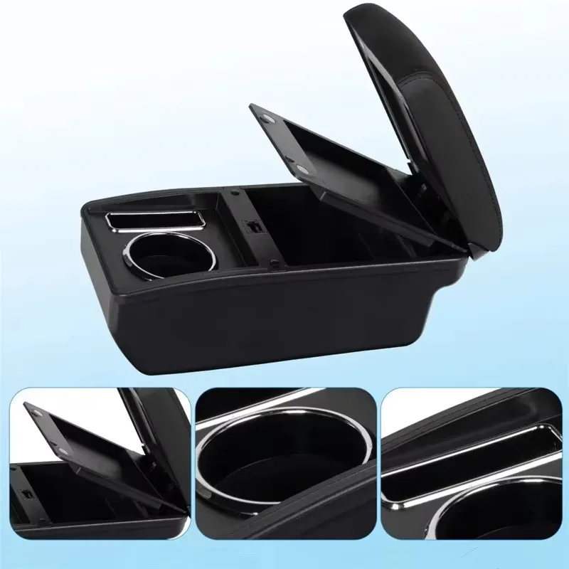 Suitable for car armrests, mobile phone holder with cup, center console, armrest box, central store content storage box