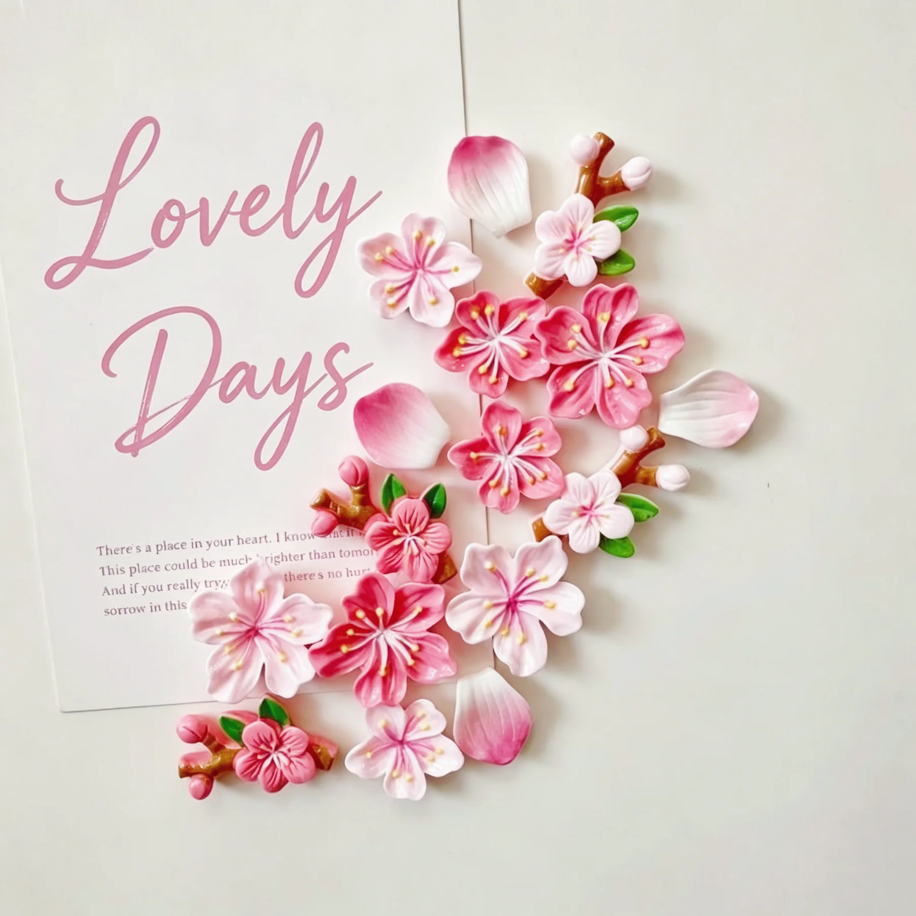 Cherry Blossom Fridge Magnets, Cute Pink Sakura Resin Refrigerator Magnets, Floral Decorative Magnets for Home Kitchen, Offic