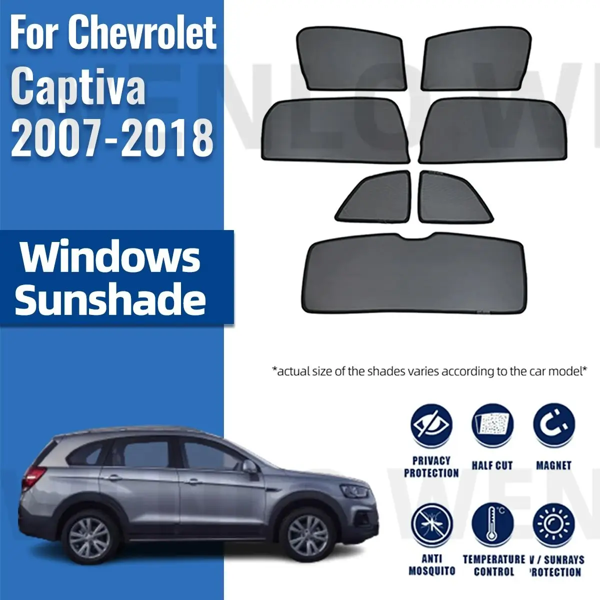 For Chevrolet Captiva 2007-2016 2017 2018 Car Sunshade Magnetic Front Windshield Frame Curtain Rear Side Window Sun Shades Visor