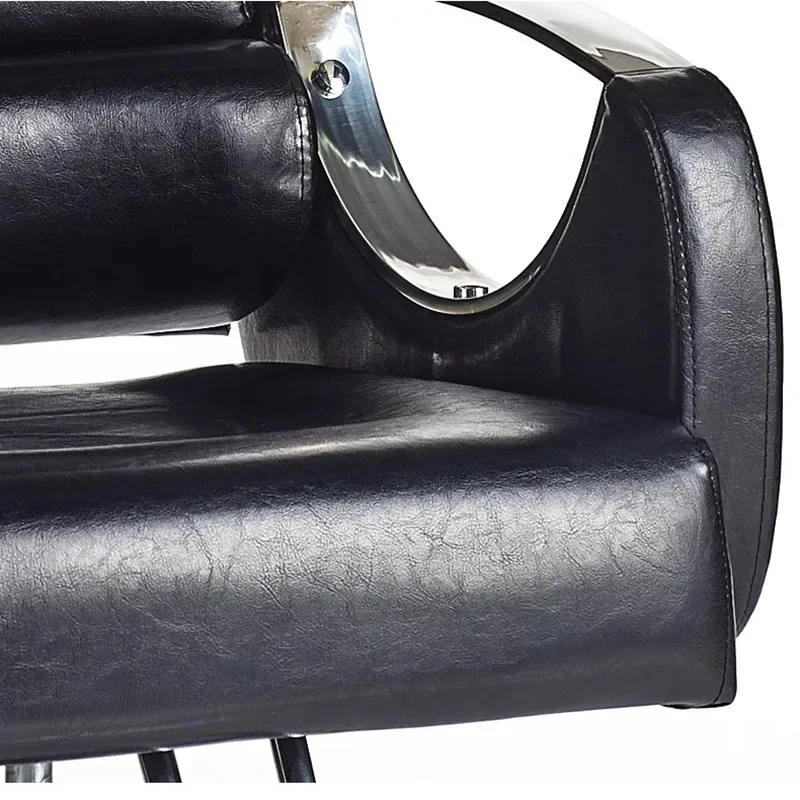 Factory Direct 2026 Modern Men Folding Barber Chair Luxury Salon Beauty Black Adjustable Chair Swivel Armrest Comfortable Cushio
