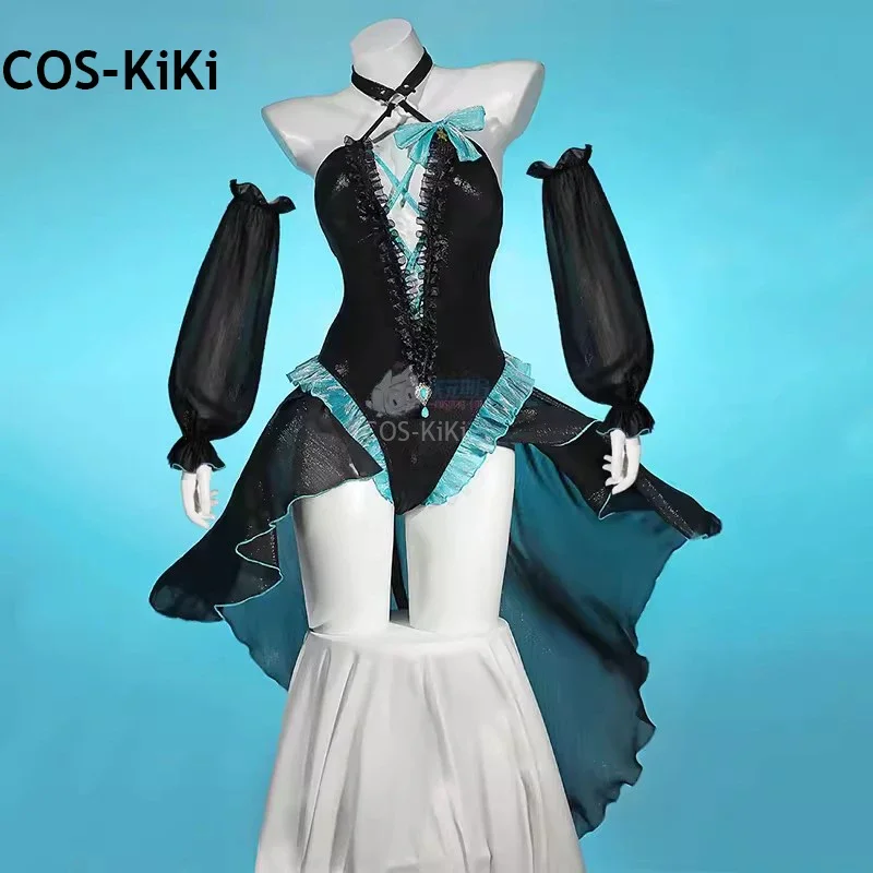 

COS-KiKi Genshin Impact Lynette Magician Summer Jumpsuits Lovely Uniform Cosplay Costume Hot Spring Pool Party Outfit Women