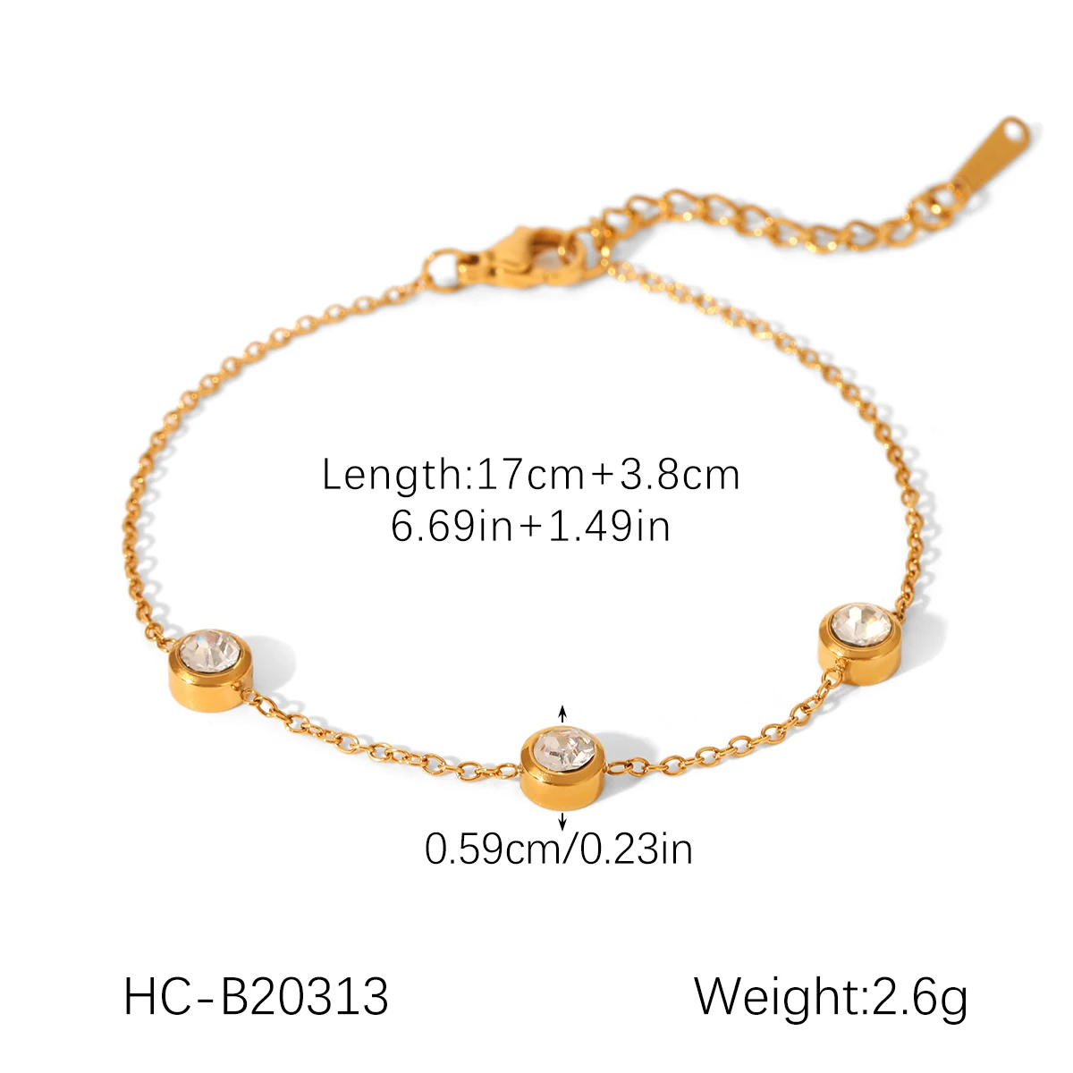 Vergoldetes Zirkon-Blumen-Schmuckset für Damen, zierliche Halskette, Armband, hypoallergen, Edelstahl, anlaufbeständig, Geschenk – Detail 8