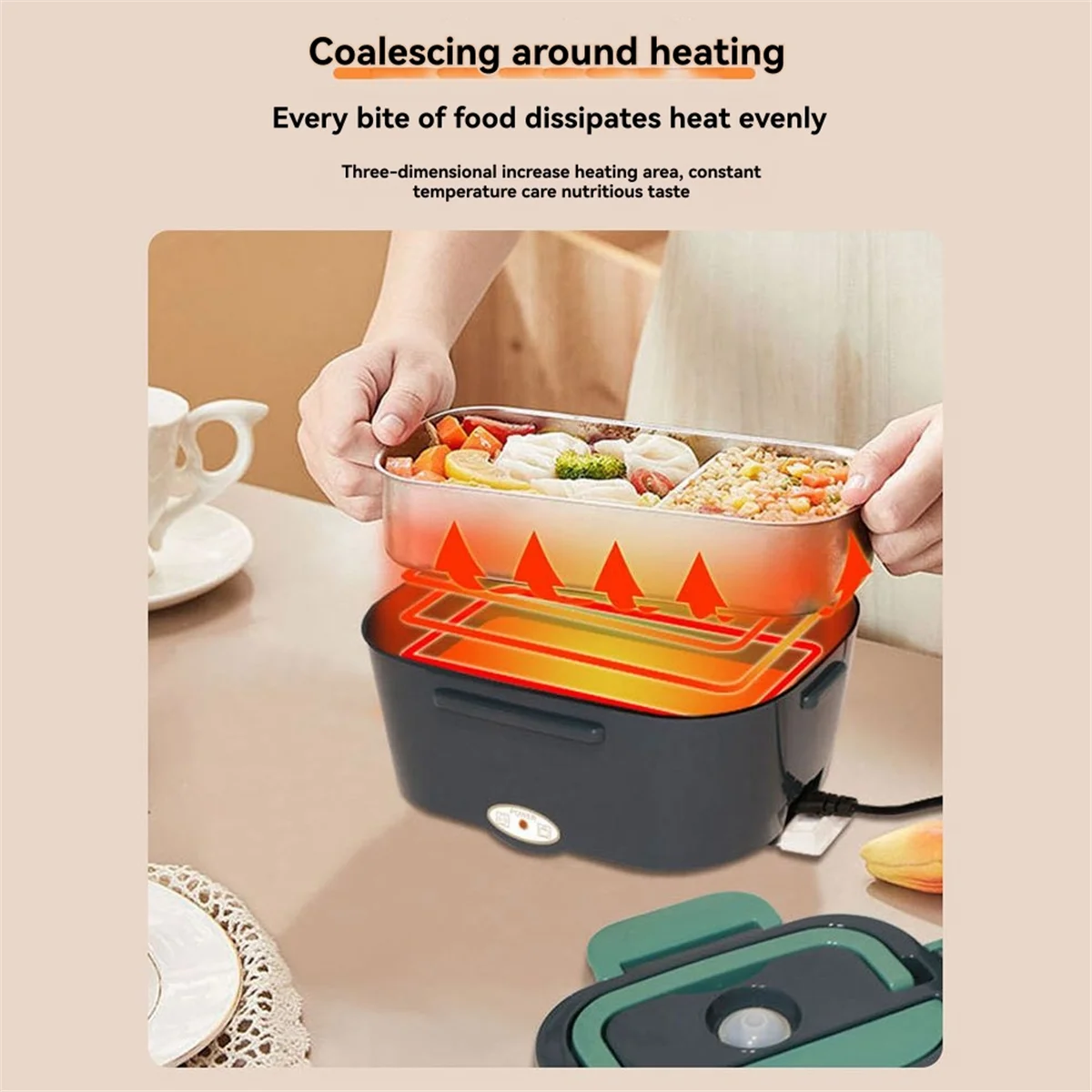 A62K 1.5 L صندوق غداء كهربي جهاز تسخين الطعام المحمولة سخان الطعام للسيارة أو المنزل مانعة للتسرب الغداء التدفئة الميكروويف الاتحاد الأوروبي التوصيل