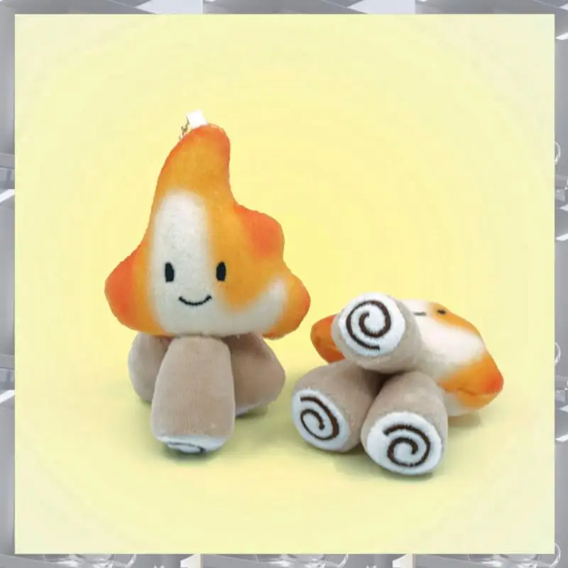 A84F-Small Charcoal Flame Pile Soft Plush  School Bag Decoration Keychain Children's Birthday Gift