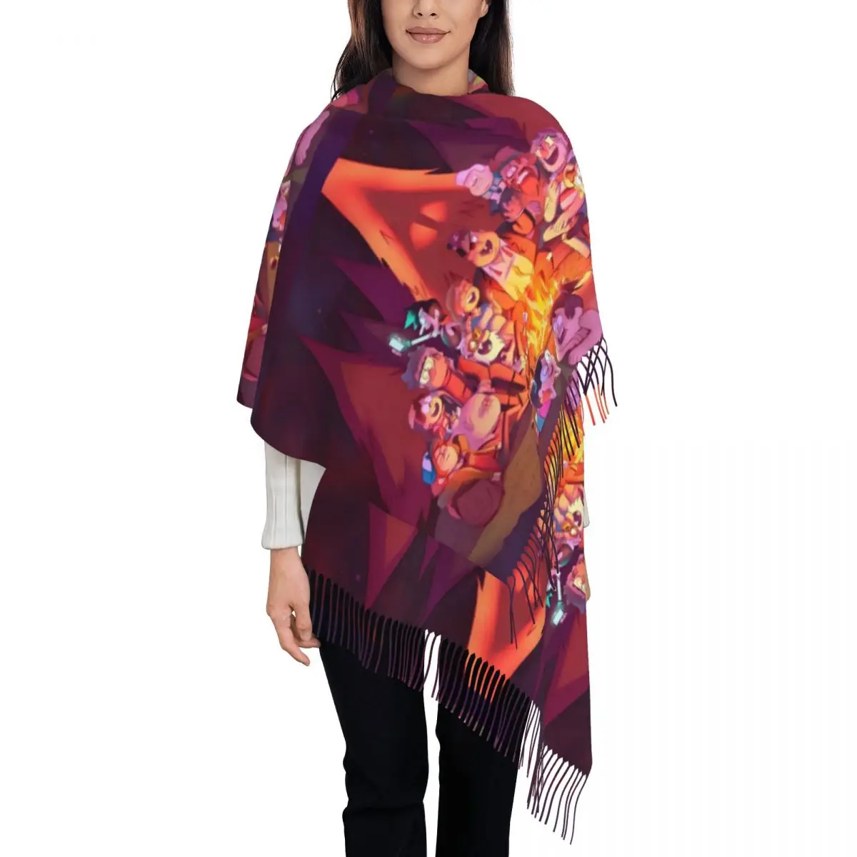 

Custom Tassel Scarf Women Soft Comedy TV Series Kawaii Shawls Wraps Female Winter Scarves