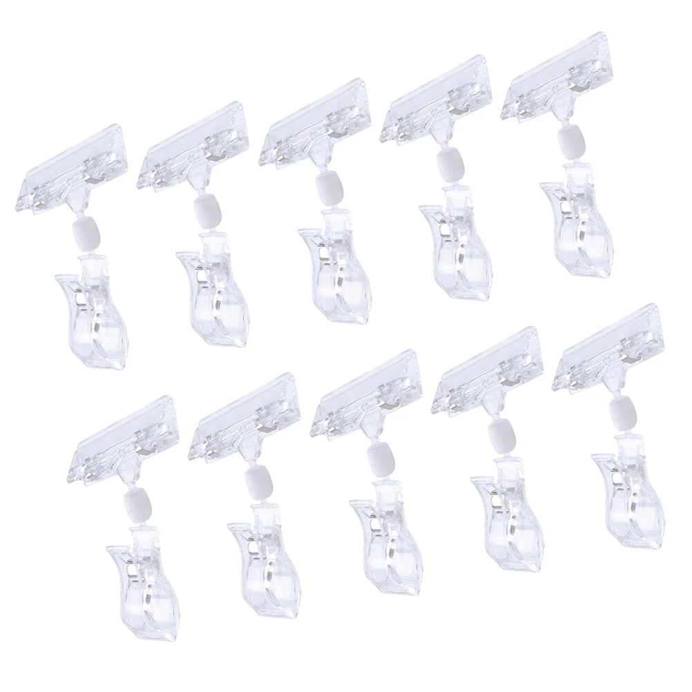 

20Pcs Flexible Rotatable Price Display Clips Clear Swivel Sign Holders for Supermarket Clothing Stores Sign Holders