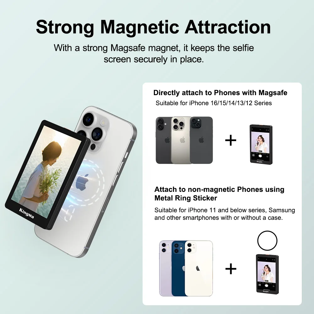 شاشة Kingma PH02 Max المغناطيسية لمدونة الفيديو لهاتف iPhone16 15 14 13 pro MAX Samsung S23 S24 xiaomi 13 14 Ultra هواوي
