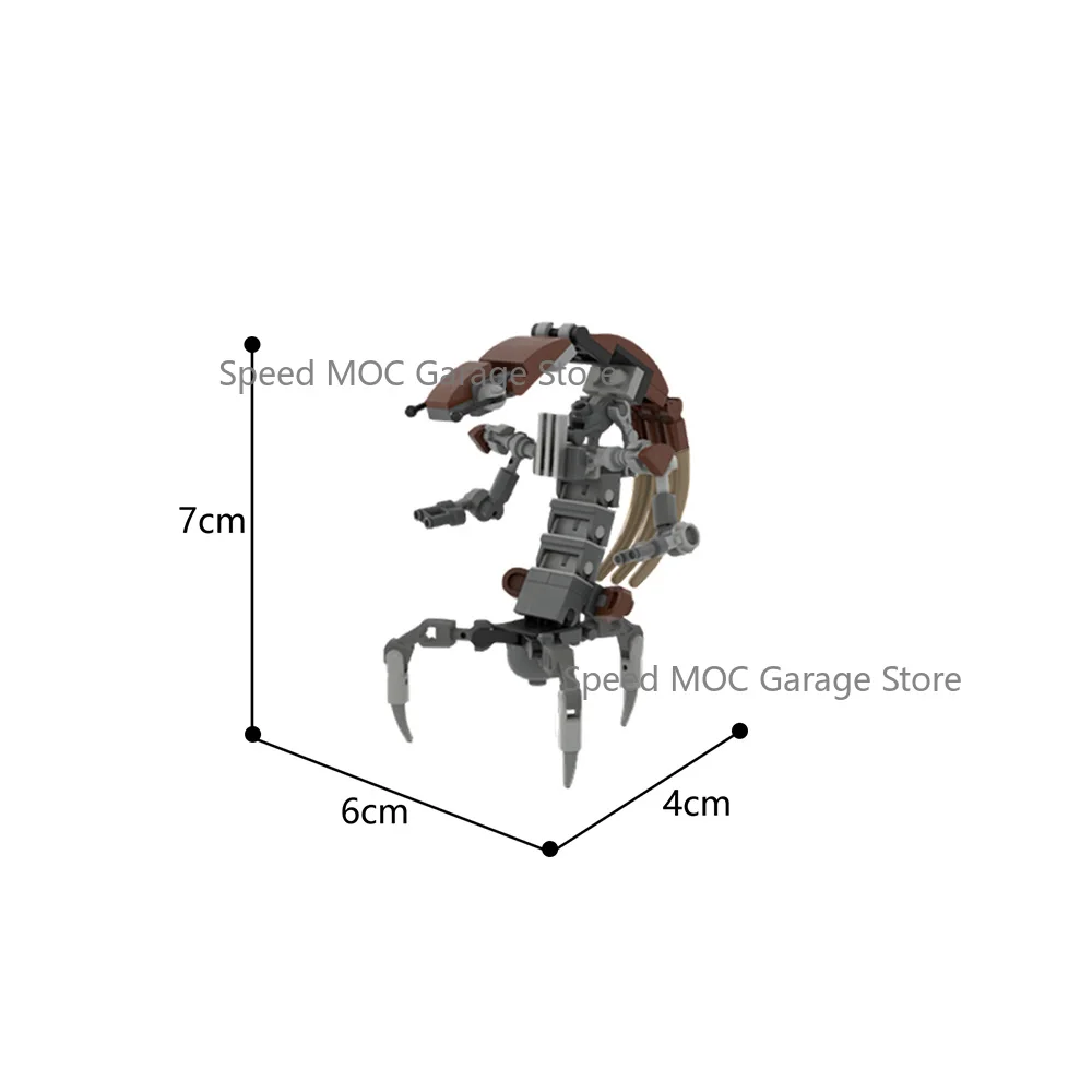 Sci-Fi Multi-Legged Battle Droid MOC Building Blocks Set - Futuristic Combat Robot with Claws & Blasters view 4