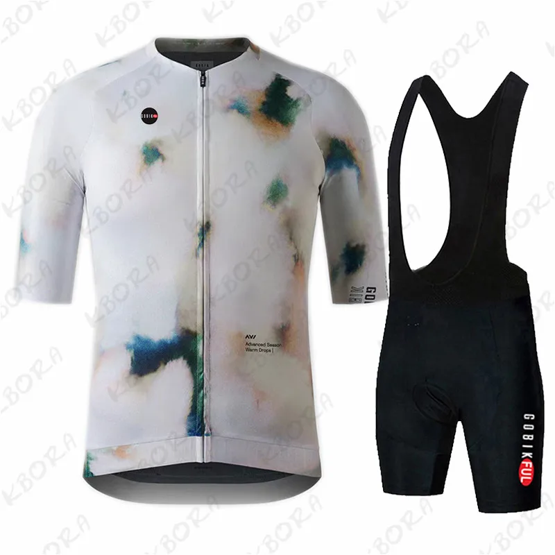 Gobikful-Conjunto de Ciclismo para Hombre, maillot de manga corta transpirable para triatlón, Verano