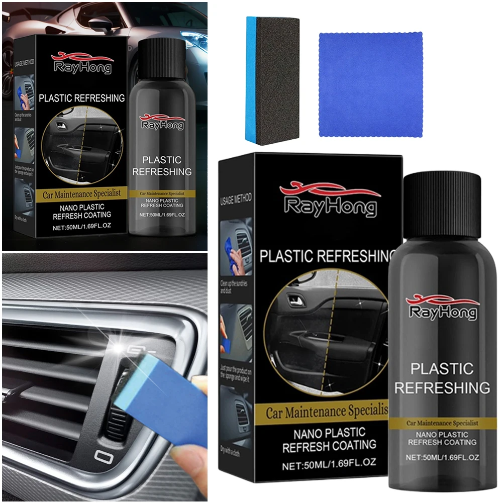 50ml Polishing Refurbishment Agent Car Plastic Parts Retreading Agent Wax Revitalizing Coating Agent for Auto Cleaning Restoring