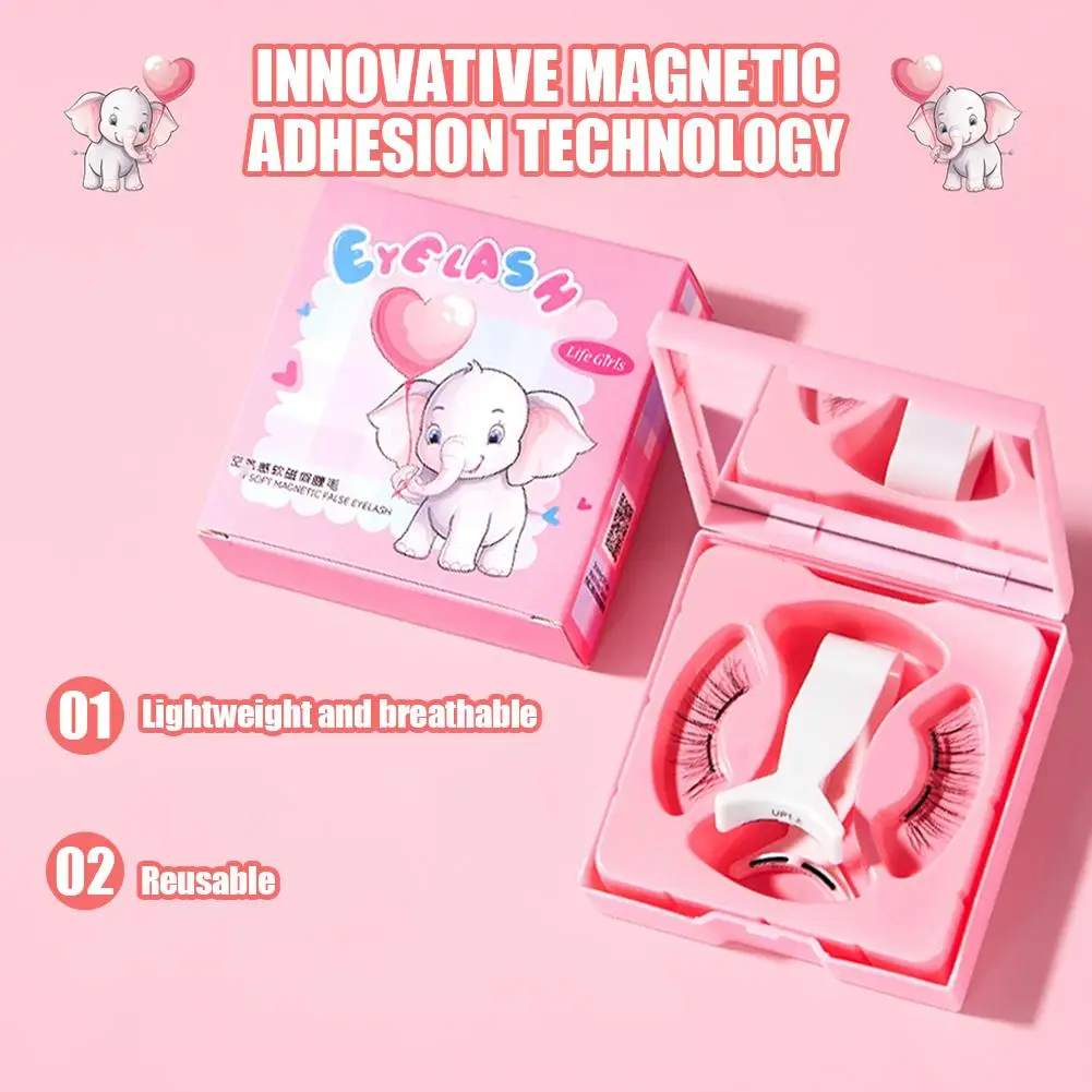 Soft Magnetic False Eyelashes Reusable Natural False Eyelashes And Lashes Tweezers Fluffy Tool Faux Makeup Magnetic Mink Se V4R2