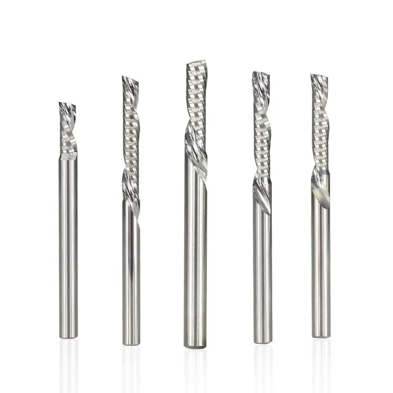 XCAN CNC Router Bit AAA Single Flute Down Cut Spiral End Mill 3.175/5mm Shank Carbide Milling Cutter for Wood Acrylic PVC