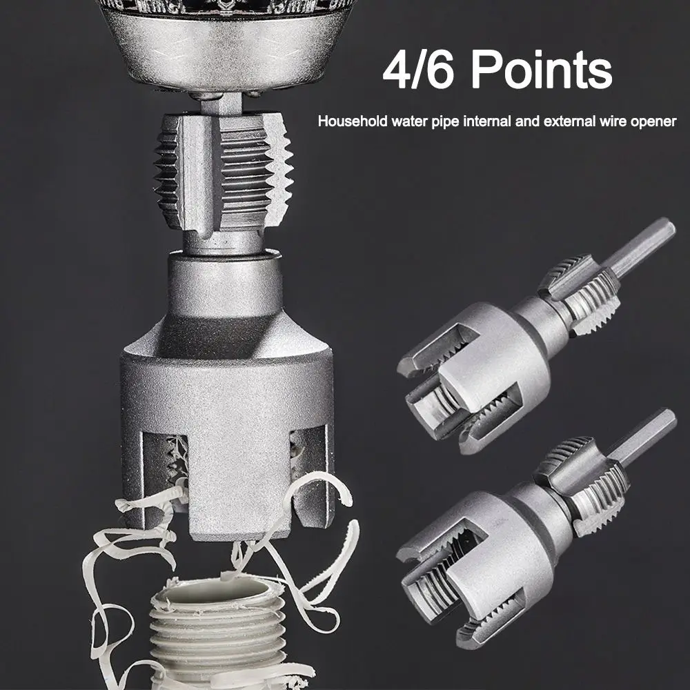 

Durable 4/6 Points Pvc Pipe Threader Kit Internal/External Thread Fast Thread Tap Pipe Threader Pipe Waterpipe Tapping Tool