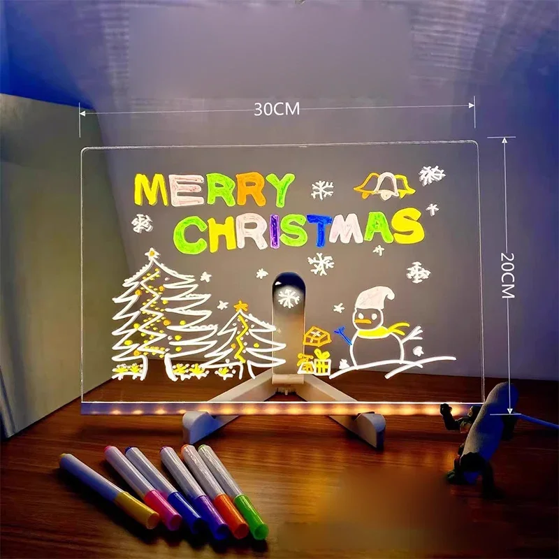 لوح رسم للأطفال من Magic Glow، لوح رسم قابل لإعادة الاستخدام، لوح LCD قابل للمسح، لوحة خربش مضيئة، لوحة قائمة لعبة تعليمية ممتعة #1