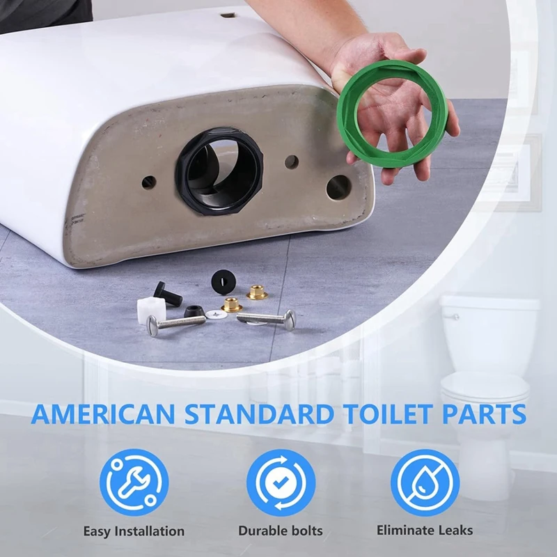 3 Inch Toilet Tank Replacement Accessories Kit, Compatible With American Standard AS738756-0070A Toilet Tank To Bowl Gasket A
