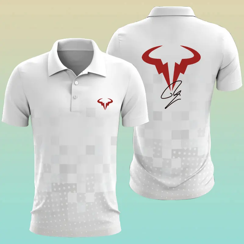 

Модная мужская рубашка-поло с принтом, уличная спортивная одежда для бадминтона, тенниса, летние дышащие повседневные свободные топы с короткими рукавами и лацканами