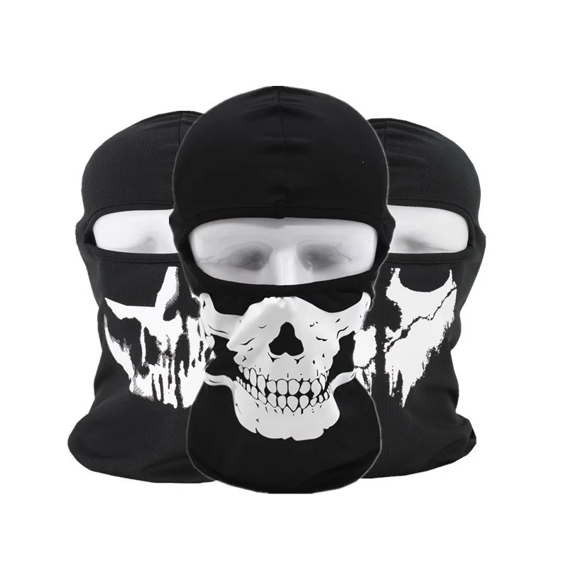 New Tactical Full Face Skeleton Ghost Skull CS Face Mask Hood Biker Halloween Props Balaclava