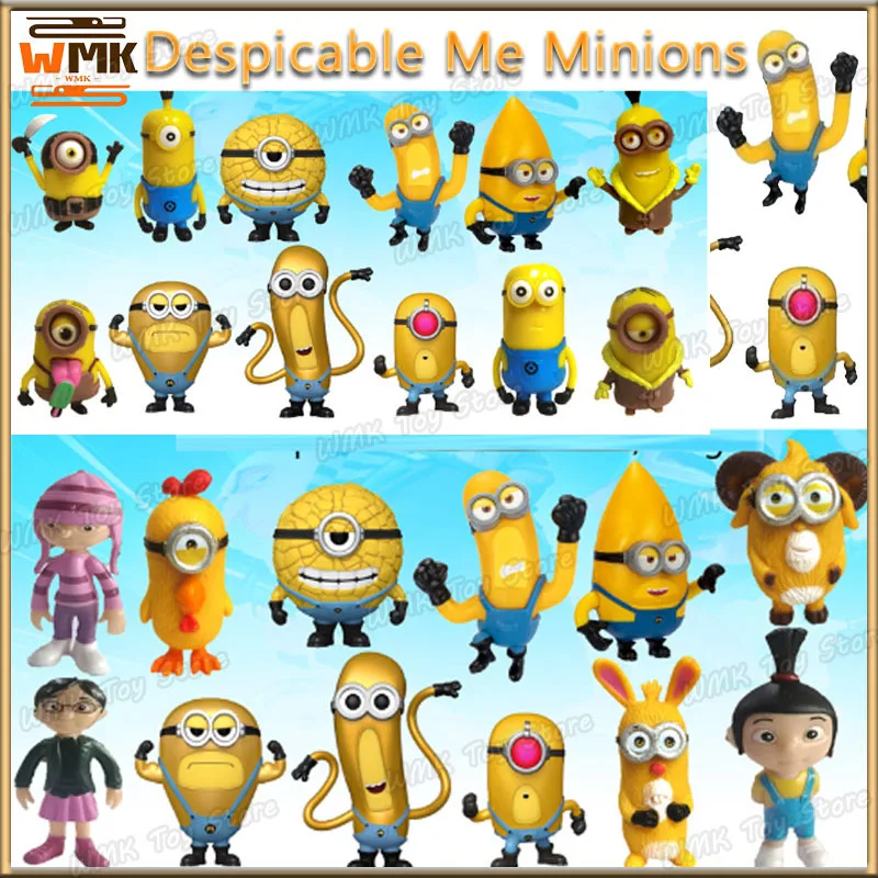 Miniso Despicable Me Minions Action Figure Kevin Bob 3d Eye Anime Figurine Classic Collection Action Figures Toys Gifts Custom