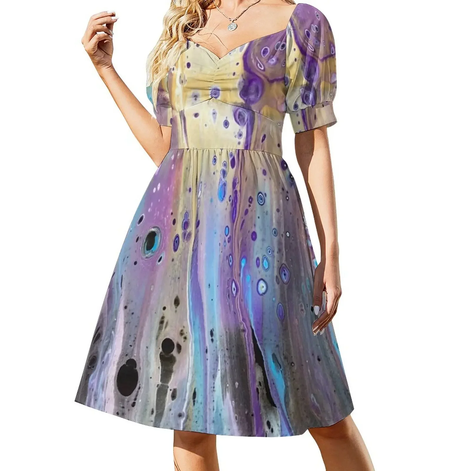 

Iridescent Squid Short-Sleeved Dress Female clothing Woman's evening dress summer dresses womens 2025 women's summer dress 2025