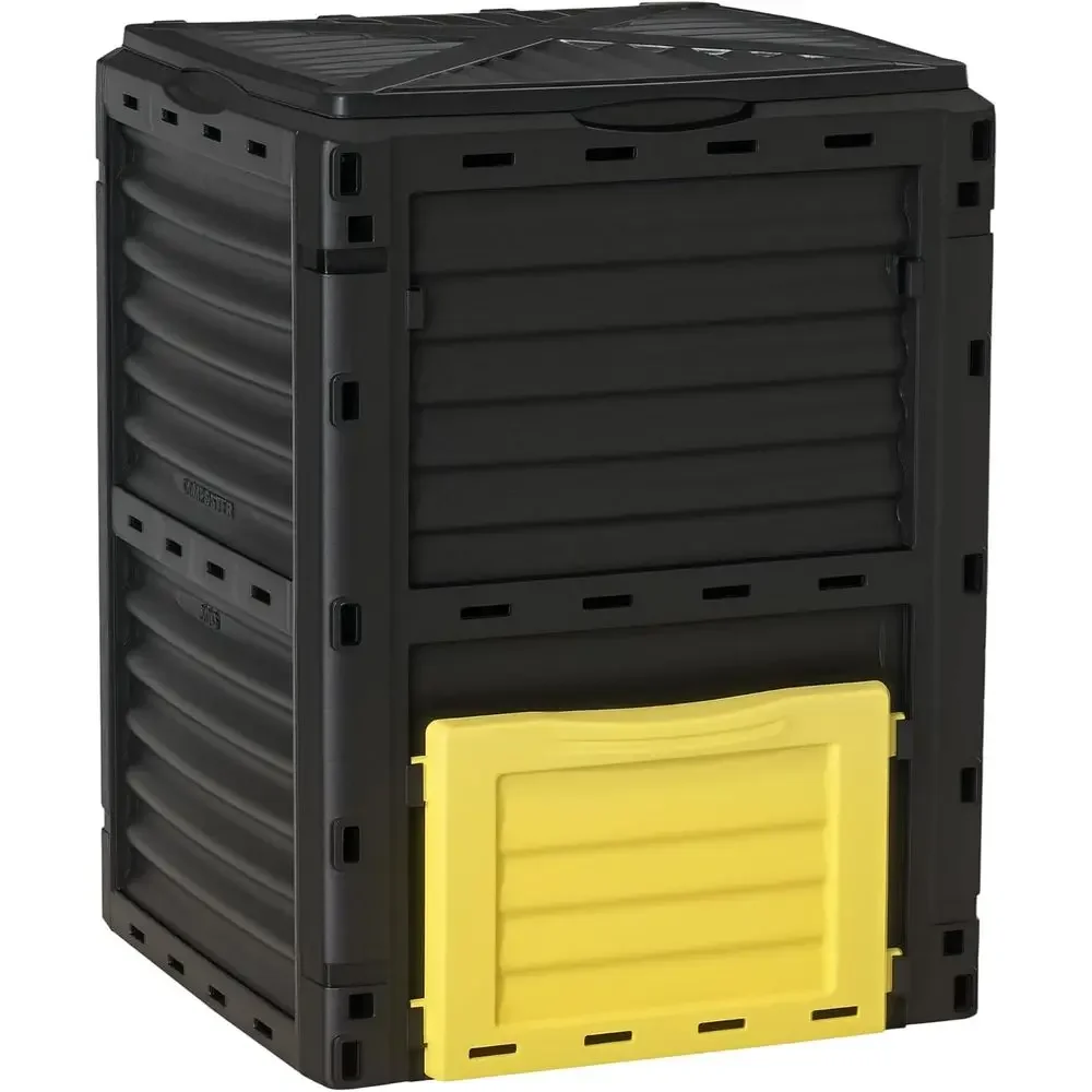 80 Gallon Large Outdoor Compost Bin for Creating Nutrient-Rich Soil, Easy Assembly, Yellow