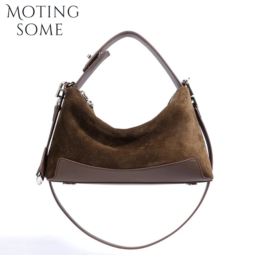 

Motingsome Suede Bag Natural Matte Leather Woman Saddle Bags Soft Winter Handbag Shoulder Crossbody Tote Luxury Satchel New In